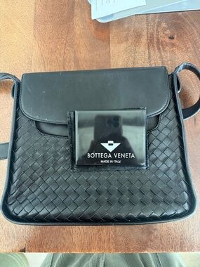Bottega Veneta Black Woven Leather Shoulder Bag